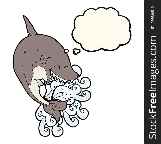cartoon shark with thought bubble