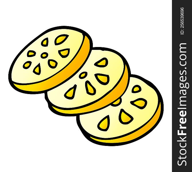 cartoon doodle lemon slices