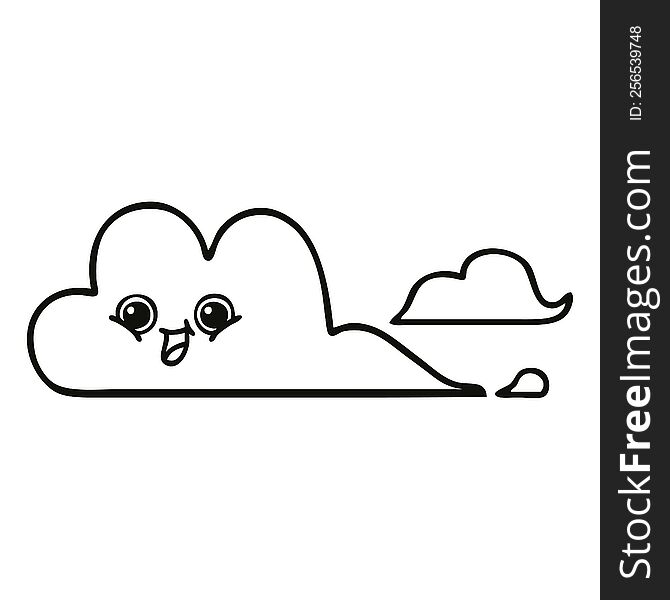 line drawing cartoon of a clouds. line drawing cartoon of a clouds