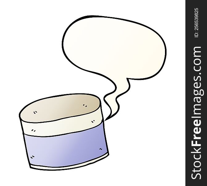 Cartoon Pot And Speech Bubble In Smooth Gradient Style