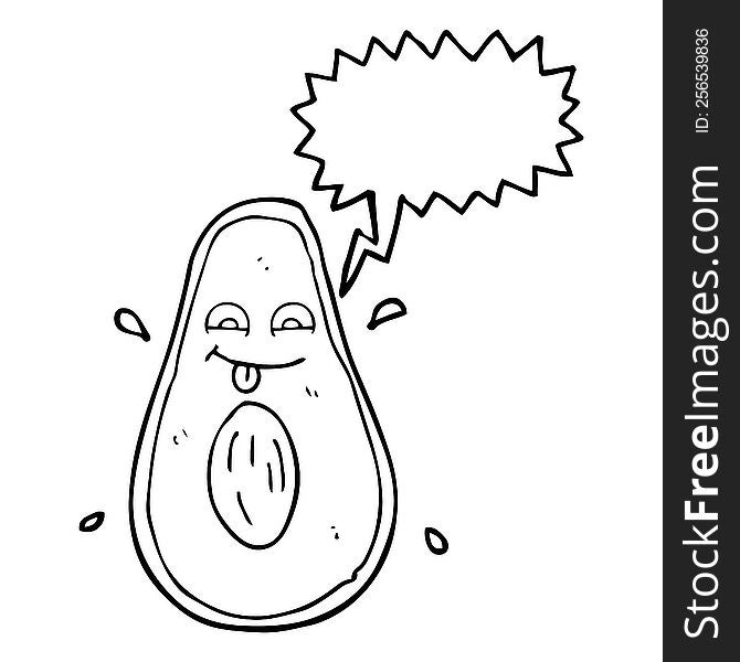 Speech Bubble Cartoon Avocado