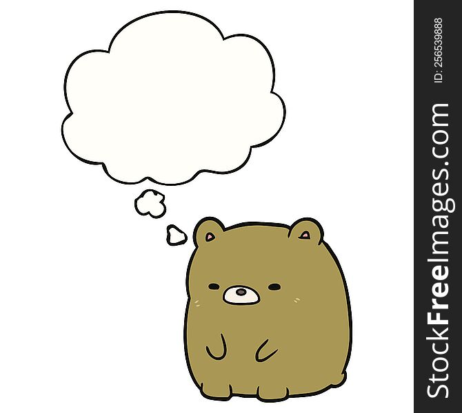 Cartoon Sad Bear And Thought Bubble