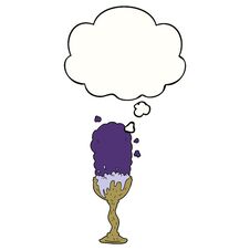 Cartoon Potion Goblet And Thought Bubble Stock Image