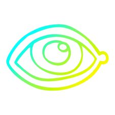 Cold Gradient Line Drawing Cartoon Human Eye Stock Images