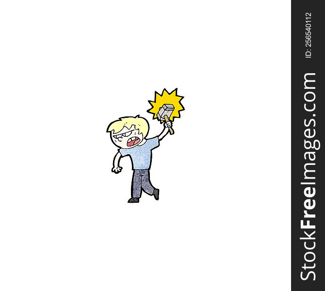 cartoon angry blond boy