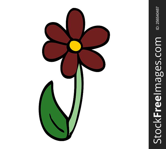 Cartoon Doodle Single Flower