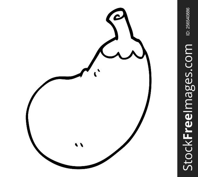 line drawing cartoon eggplant