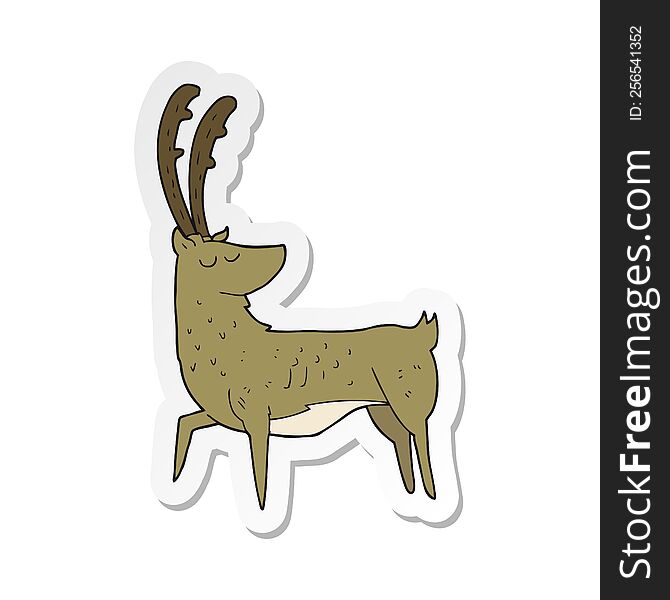 sticker of a cartoon manly stag