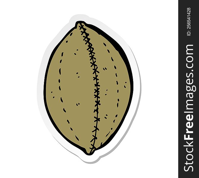 Sticker Of A Cartoon Old Leather Football