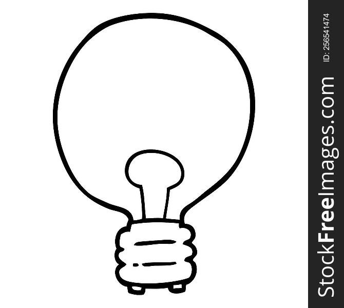 line drawing cartoon light bulb