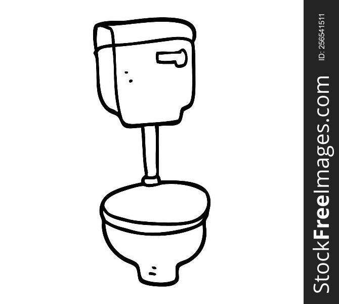 line drawing cartoon closed toilet