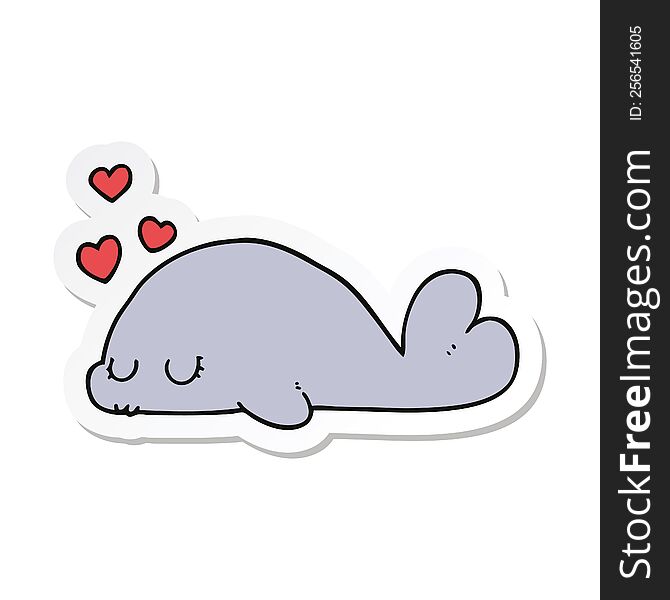 Sticker Of A Cute Cartoon Dolphin