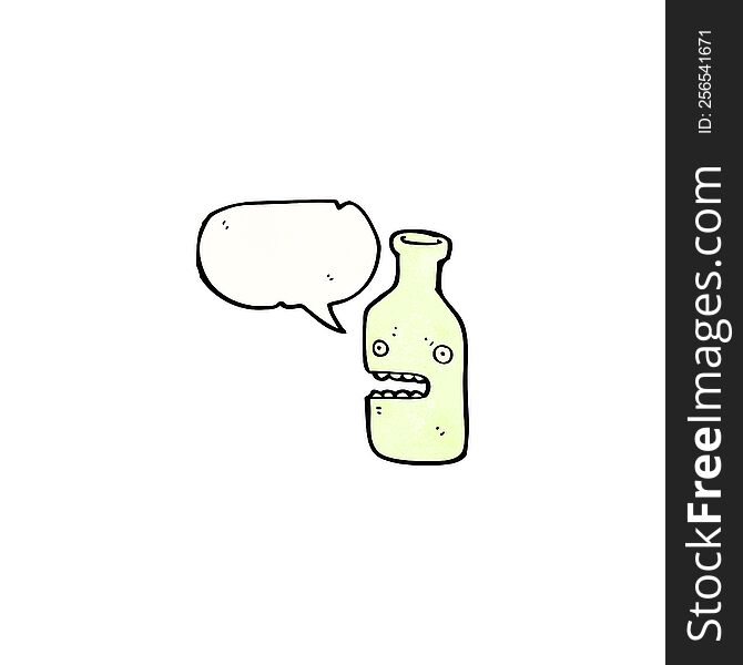 Cartoon Bottle With Speech Bubble