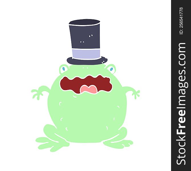 flat color style cartoon toad wearing top hat