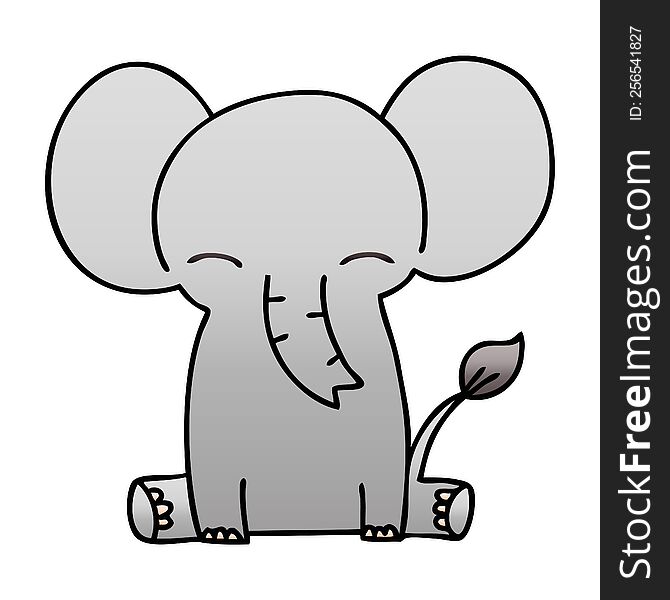 Quirky Gradient Shaded Cartoon Elephant