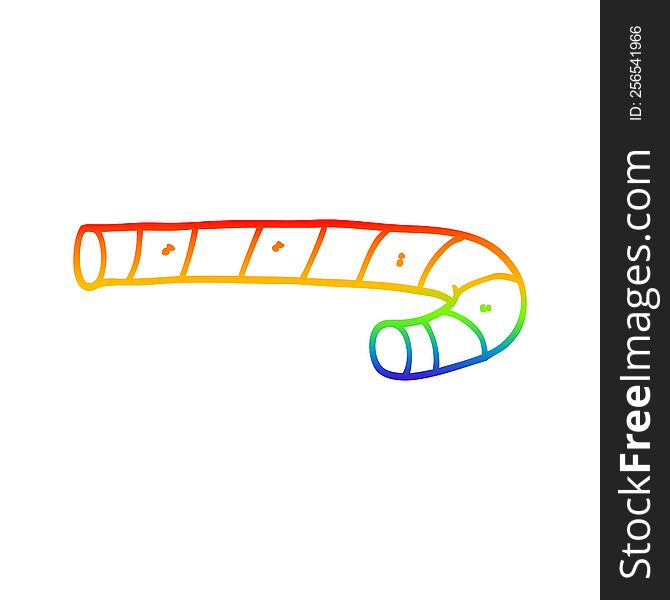 Rainbow Gradient Line Drawing Cartoon Candy Cane