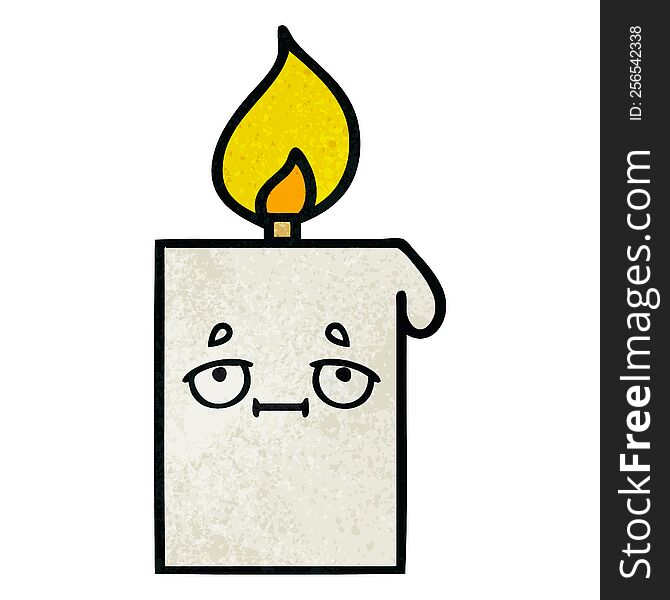 retro grunge texture cartoon lit candle