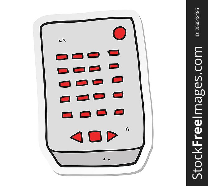 sticker of a cartoon remote control