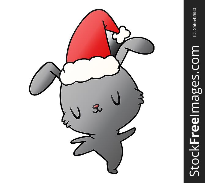 Christmas Gradient Cartoon Of Kawaii Rabbit