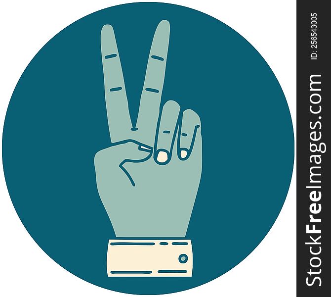 Peace Symbol Two Finger Hand Gesture Icon