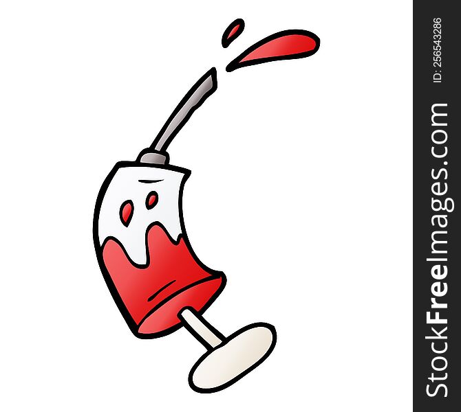 cartoon doodle syringe of blood