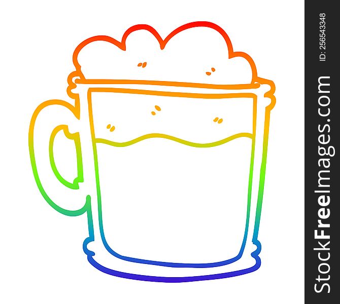 rainbow gradient line drawing of a cartoon cup of blackberry