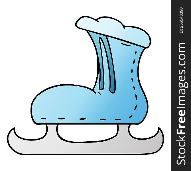 gradient cartoon doodle of an ice skate boot