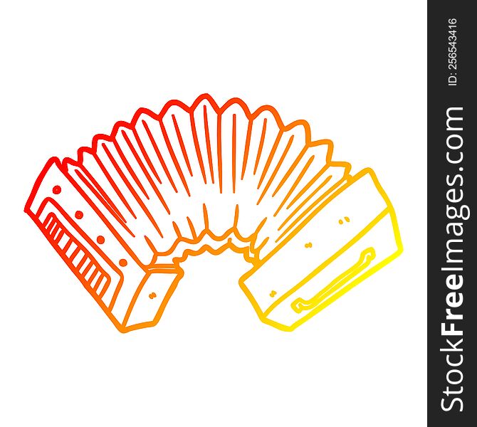 Warm Gradient Line Drawing Cartoon Accordion