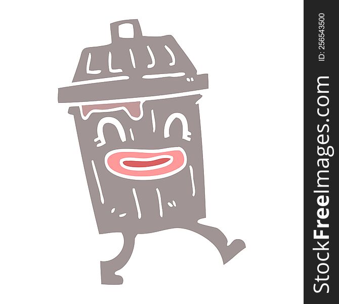 cartoon doodle waste bin