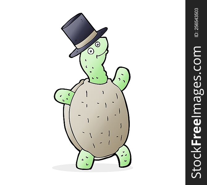 Cartoon Turtle In Top Hat