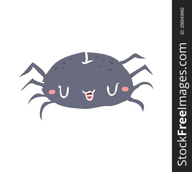 Flat Color Style Cartoon Halloween Spider