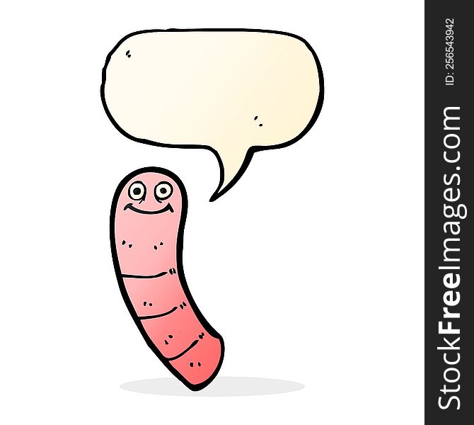 cartoon worm with speech bubble