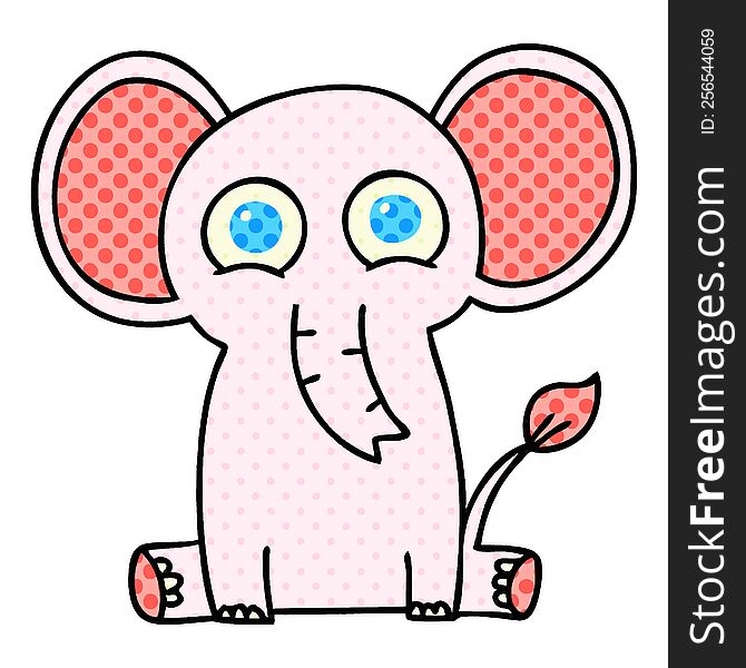 Quirky Comic Book Style Cartoon Elephant