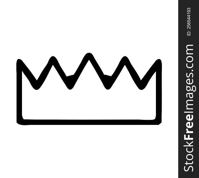 Black Line Tattoo Of A Crown
