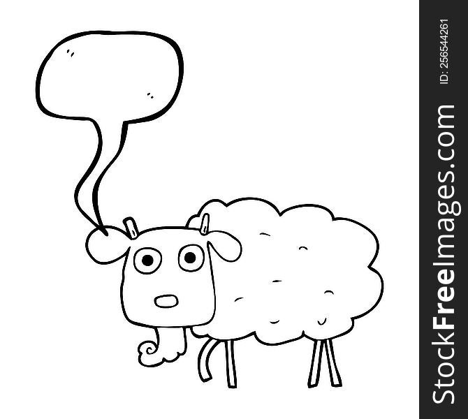freehand drawn speech bubble cartoon muddy goat