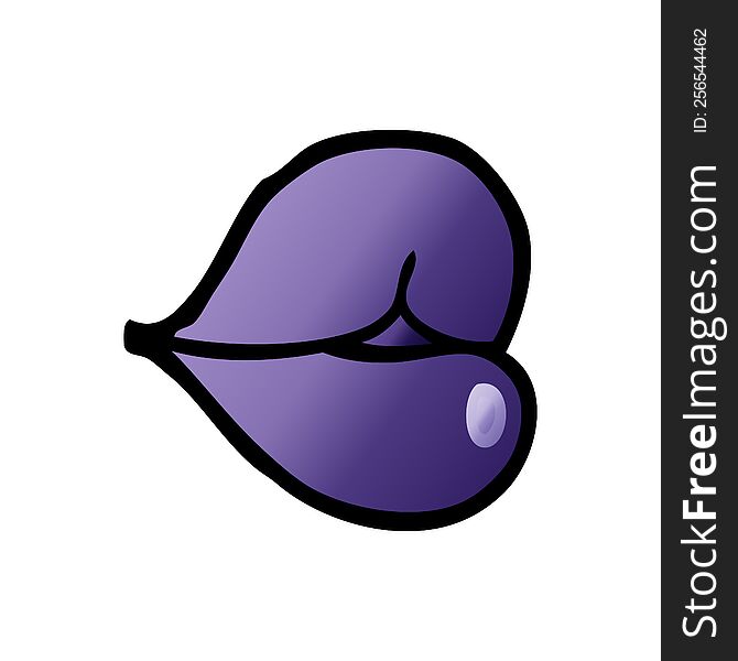 cartoon doodle purple lips