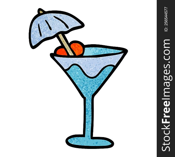 Cartoon Doodle Martini Drink