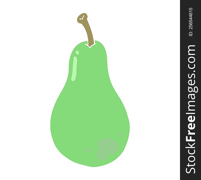 Flat Color Style Cartoon Pear