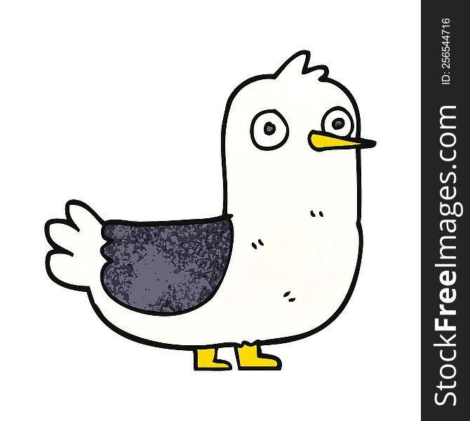 cartoon doodle seagull
