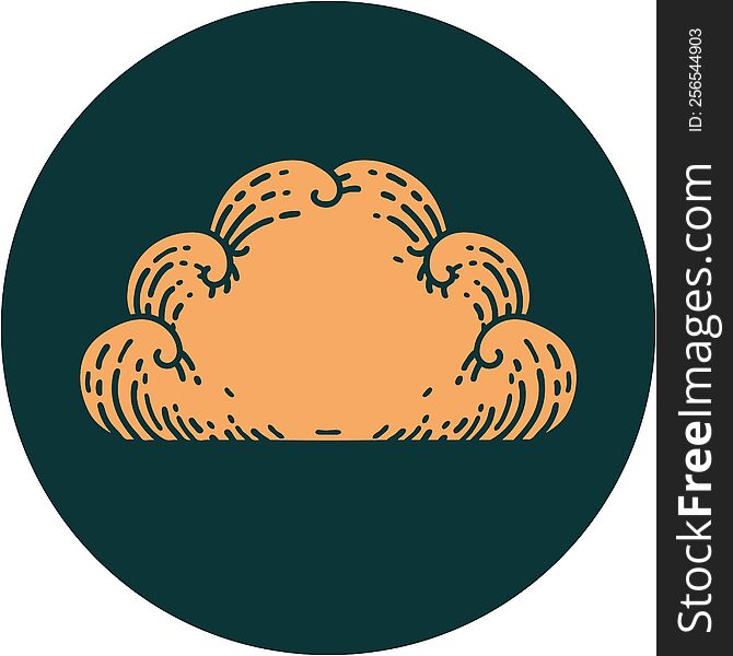 iconic tattoo style image of a cloud. iconic tattoo style image of a cloud