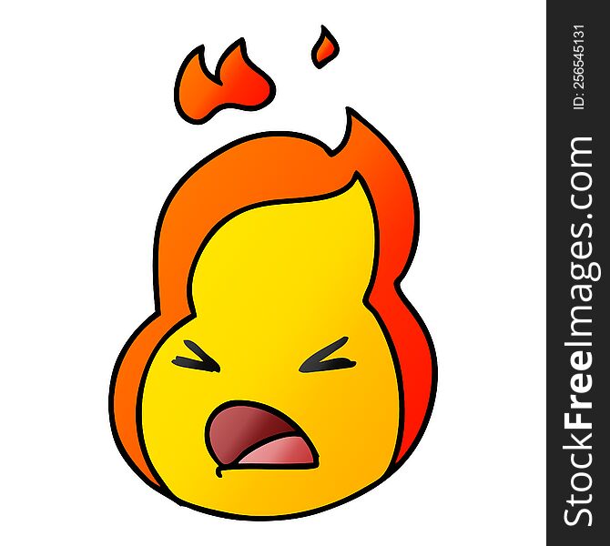 gradient cartoon kawaii cute fire flame