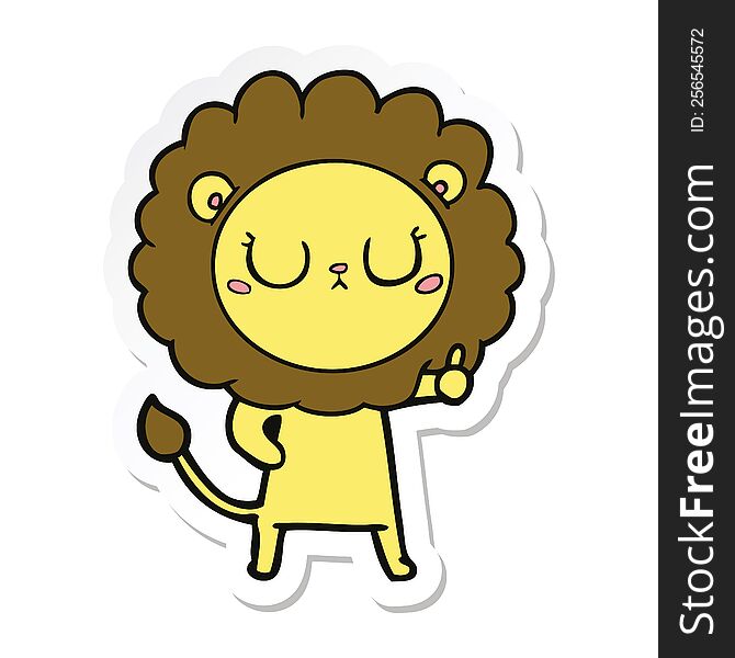 sticker of a cartoon lion