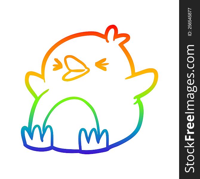 rainbow gradient line drawing of a Cartoon penguin