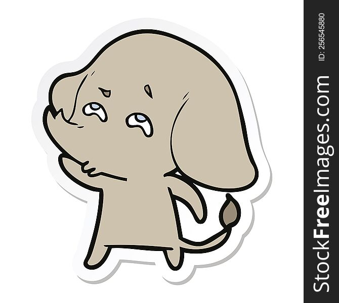 Sticker Of A Cartoon Elephant Remembering