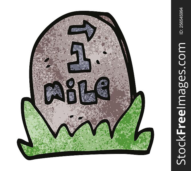 cartoon doodle mile marker