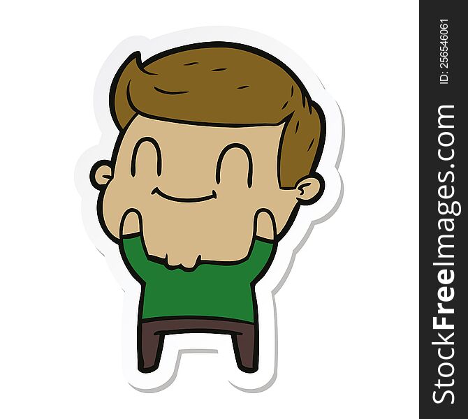 sticker of a cartoon friendly man