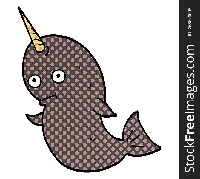 Cartoon Doodle Narwhal