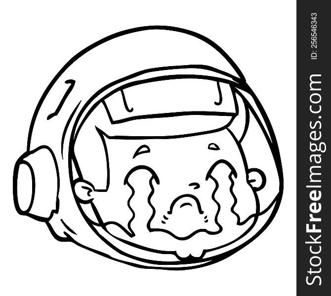 cartoon astronaut face crying. cartoon astronaut face crying