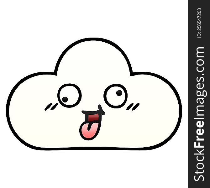 Gradient Shaded Cartoon Cloud