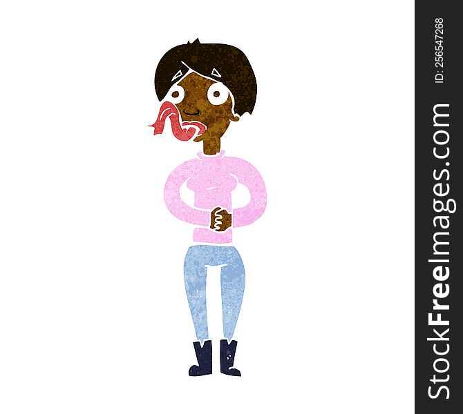 Cartoon Woman With Snake Tongue